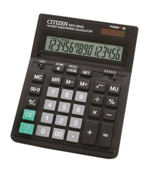 Citizen Kalkulator Biurowy Sdc-664s, 16-cyfrowy, 199x153mm, Czarny
