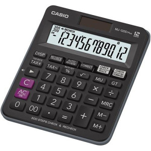 Casio Kalkulator Biurowy Mj-120d Plus Czarny, 12 Cyfrowy Wyświetlacz