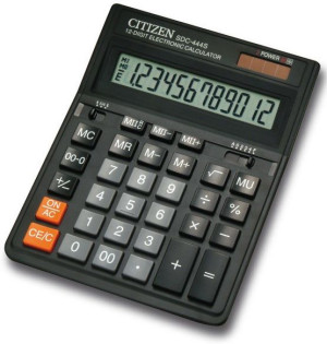 Citizen Kalkulator Biurowy Sdc-444s, 12-cyfrowy, 199x153mm, Czarny