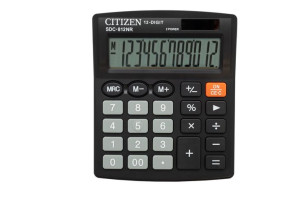 Citizen Kalkulator Biurowy Sdc-812nr, 12-cyfrowy, 127x105mm, Czarny