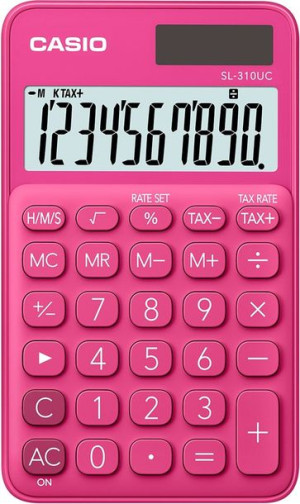 Casio Kalkulator Kieszonkowy Sl-310uc-rd Czerwony, 10 Cyfrowy Wyświetlacz