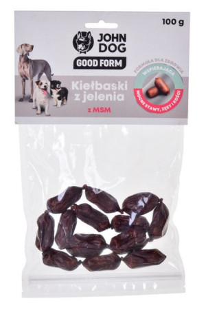 John Dog Kiełbaski mocne stawy zęby i kości Jeleń & MSM 100g