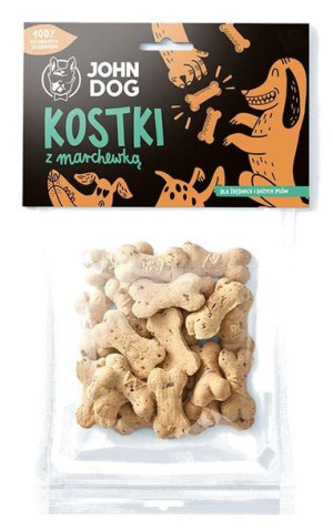 John Dog CIASTKA kostki marchewka 300g śr/d pies