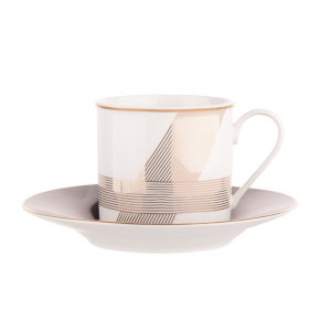 Filiżanka do kawy i herbaty ze spodkiem porcelanowa Modern Art 200 ml