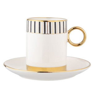 Filiżanka do kawy i herbaty ze spodkiem porcelanowa Palazzo II 180 ml