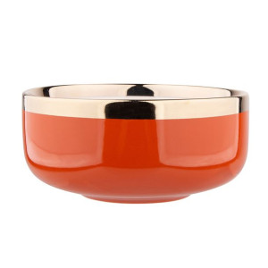 Miska salaterka porcelanowa Aurora Gold pomarańczowa 14 cm