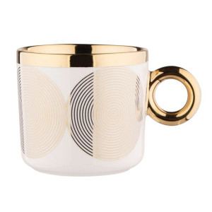 Kubek do kawy i herbaty porcelanowy Palazzo Złote Koła 350 ml