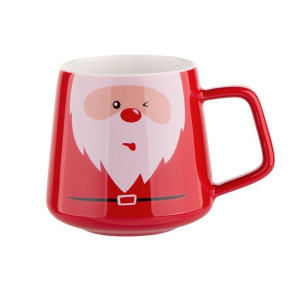Kubek do kawy i herbaty porcelanowy świąteczny Mikołaj B 370 ml