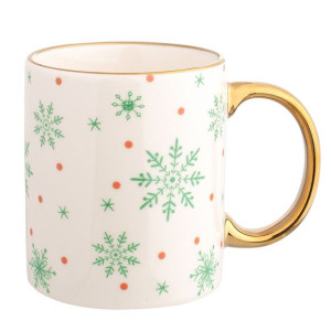 Kubek do kawy i herbaty porcelanowy Śnieżynki 300 ml