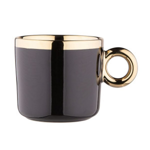 Kubek do kawy i herbaty porcelanowy Palazzo czarny 350 ml