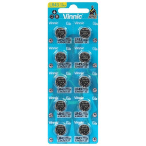 Vinnic Baterie Alkaliczne Guzikowe Mini G12/ag12/lr43 Blister 10 Sztuk L114