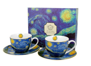 Filiżanki ze spodkami 280 ml komplet 2 szt. STARRY NIGHT by Van Gogh