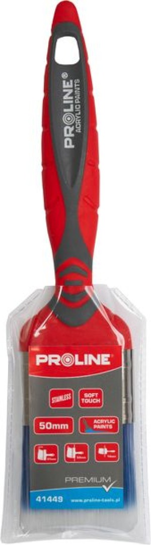 Pędzel płaski premium 80mm,rączka 2k-tpr,ss,akryl,proline