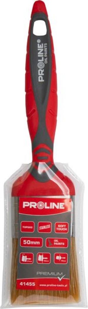 Pędzel płaski premium 40mm,rączka 2k-tpr,ss,olej,proline