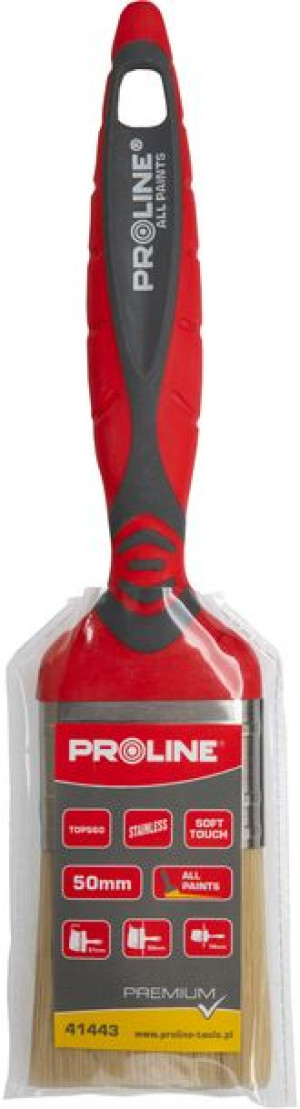 Pędzel płaski premium 20mm,rączka 2k-tpr,ss,uniw.,proline
