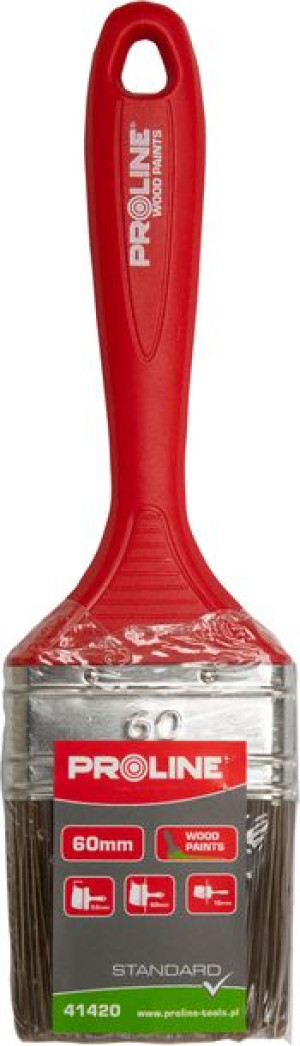 Pędzel płaski standard 60mm,rączka plastik,do drew.,proline