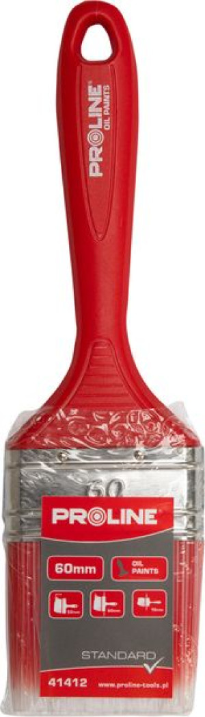 Pędzel płaski standard 20mm,rączka plastik,olej,proline