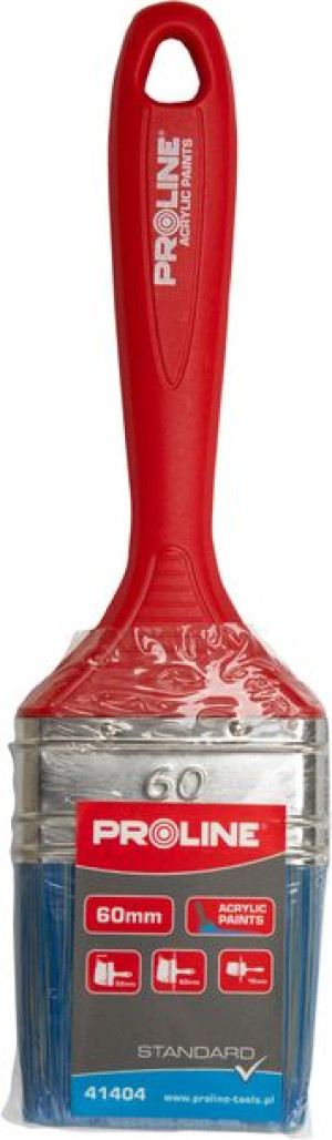 Pędzel płaski standard 20mm,rączka plastik,akryl,proline