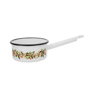 Ostrokrzew Rondel Emaliowany Z Trzonkiem 1,0l 14cm Biały