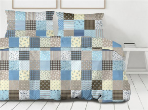 Pościel Flanelowa Bielbaw 140x200 Blue Patchwork