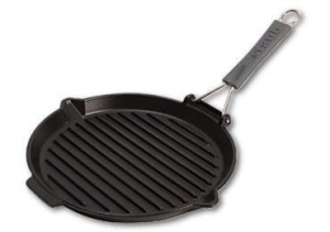 Okrągła patelnia żeliwna grillowa STAUB 40509-426-0 - czarna 27 cm