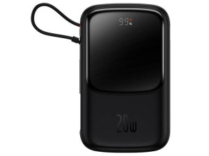 BASEUS Powerbank Qpow Pro z kablem Lightning, USB-C, USB, 10000mAh, 20W (PP