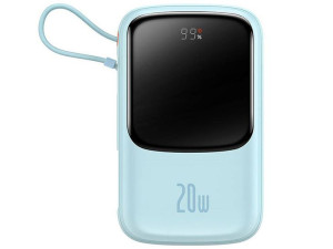 BASEUS Powerbank Qpow Pro z kablem Lightning, USB-C, USB, 10000mAh, 20W (PP