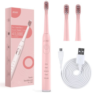 Szczoteczka soniczna do zębów SEAGO,  różowy,  bateria 700 mAh, 5 trybów pr