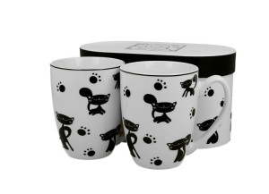 Komplet 2 kubki 380 ml KOTY CZARNE