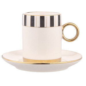 Filiżanka do kawy i herbaty ze spodkiem porcelanowa Palazzo I 180 ml
