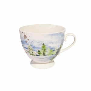 Filiżanka do kawy i herbaty porcelanowa White Christmas Las 350 ml