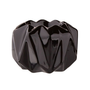 Świecznik Porcelanowy Czarny 9x9x6 Cm