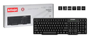 Klawiatura membranowa Activejet K-3021 (USB 2.0  (US)  kolor czarny)