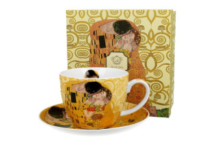 Filiżanka jumbo ze spodkiem 470 ml THE KISS ECRU by Gustav Klimt