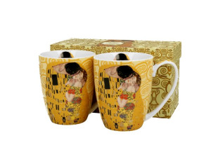 Komplet 2 kubki 350 ml THE KISS ECRU by Gustav Klimt