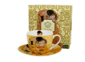Filiżanka ze spodkiem 280 ml THE KISS ECRU by Gustav Klimt