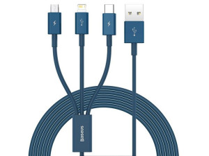 BASEUS Kabel 3w1 Superior Series, USB do micro USB / USB-C / Lightning, 3.5