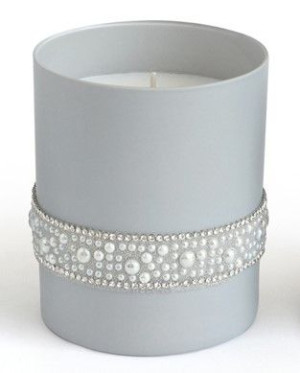 Świeca CRYSTAL Glass 8x9,5cm woskowa    pearl szara