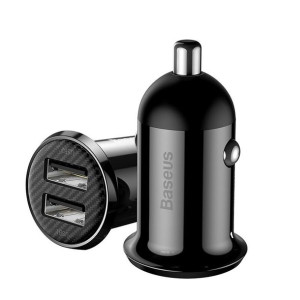 Baseus Ładowarka Samochodowa 2x Usb 4.8a (czarna)