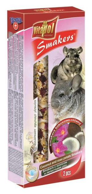 VITAPOL Kolby kokosowo-różane dla szynszyli 2szt. 90g
