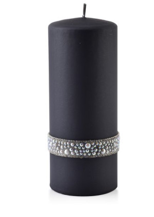 Świeca CRYSTAL Walec duży P 7x17,5cm    parafinowa czarna
