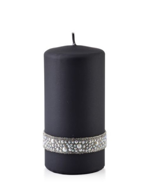 Świeca CRYSTAL Walec średni P 7xh14cm   parafinowa czarna