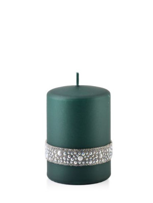 Świeca CRYSTAL Walec mały P 7xh10cm     parafinowa zielona