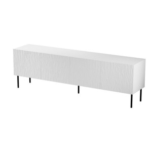 Szafka RTV JUNGLE 190x40,5x59,5 biały mat + czarne nóżki