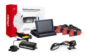 Zestaw czujników parkowania tft02 4,3" z kamerą hd-315-led 4 sensory czarne