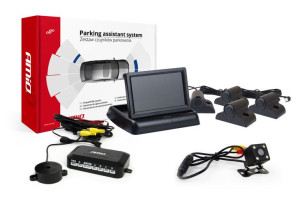 Zestaw czujników parkowania tft02 4,3" z kamerą hd-315-led 4 sensory czarne