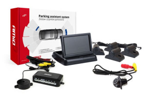 Zestaw czujników parkowania tft02 4,3" z kamerą hd-305-led 4 sensory czarne