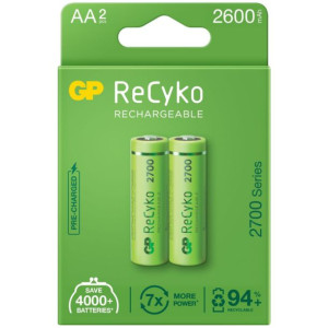 Gp 2 X Akumulatorki Aa / R6 Gp Recyko 2700 Series Ni-mh 2600mah 270aahce-5e
