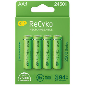 Gp 4 X Akumulatorki Aa / R6 Gp Recyko 2500 Series Ni-mh 2450mah 250aahc-5eb