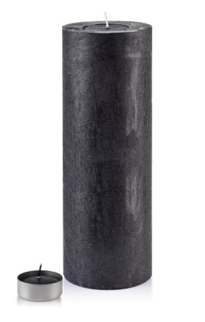 Świeca Lampion Walec 120x360 Rustic Czarna